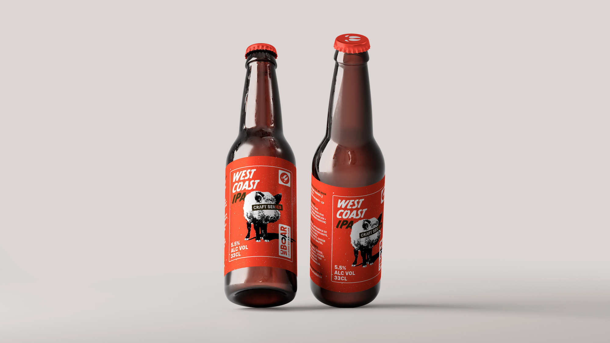 Agence audace - Mc boar étiquette bière - graphisme