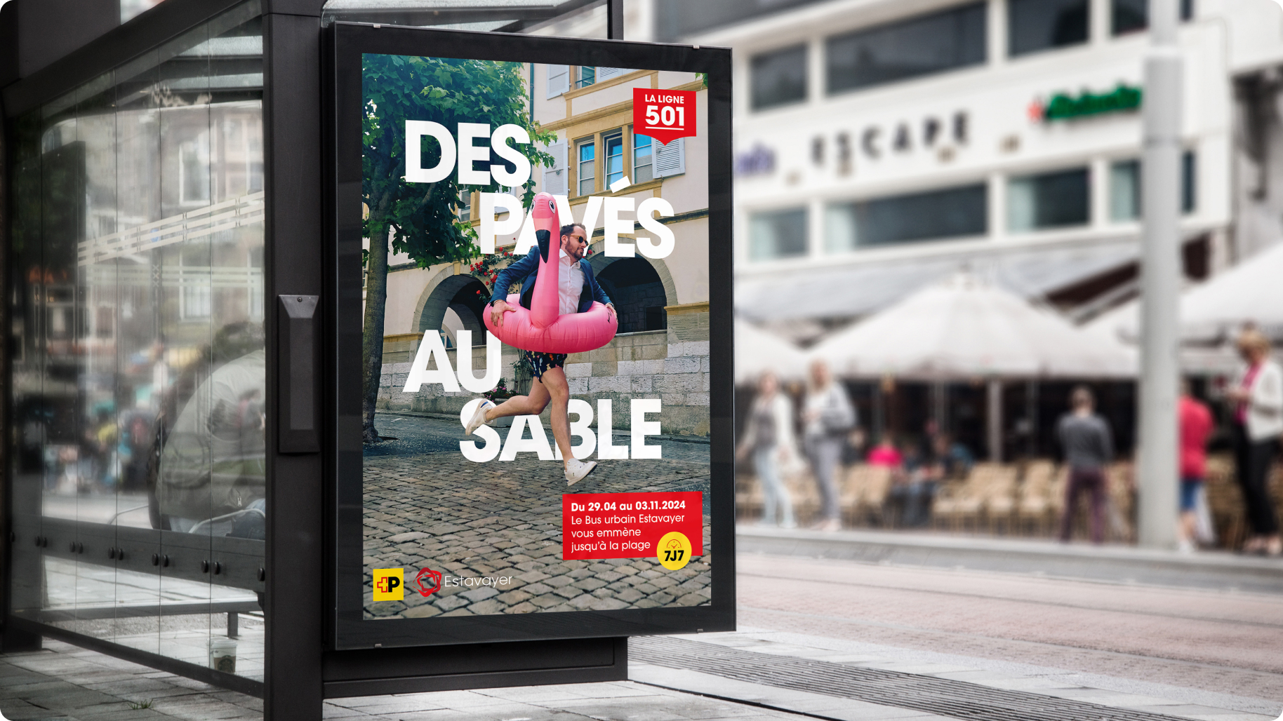 Campagne affichage été pour CarPostal - Ville d'estavayer agence audace