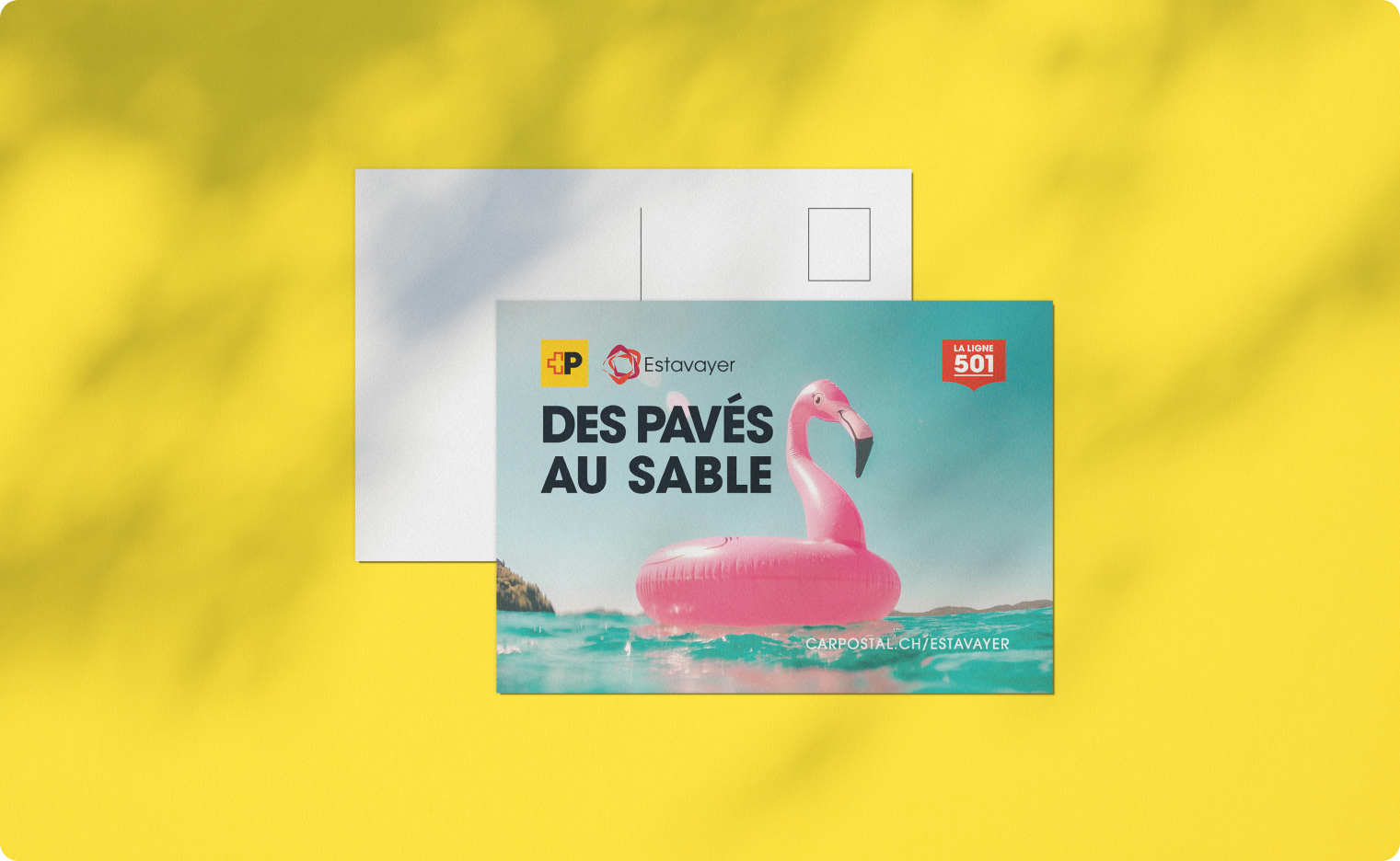 Campagne affichage été pour CarPostal - Ville d'estavayer agence audace carte postale