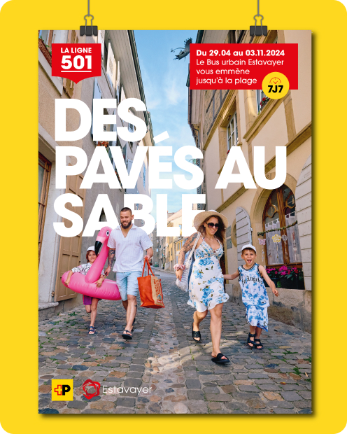 Campagne affichage été pour CarPostal - Ville d'estavayer agence audace - balade