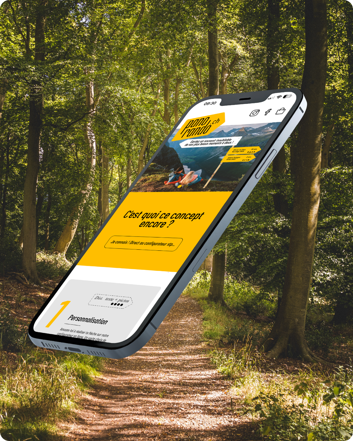 mobile agence audace sur fond de forêt - panorando