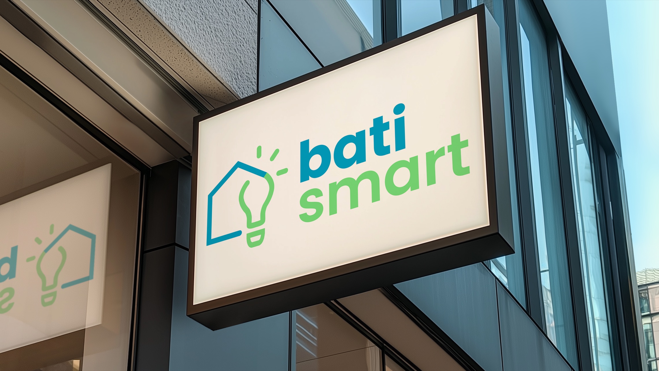 Batismart 3 Enseigne Batismart avec le nouveau logo, identité visuelle et site web réalisés par l’Agence Audace
